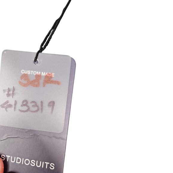 NEW Studiosuits 3 Piece Suit 38 30 Green Herringbone Vest Blazer Career Wool - Picture 6 of 10